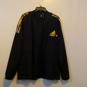 Gold striped adidas jacket